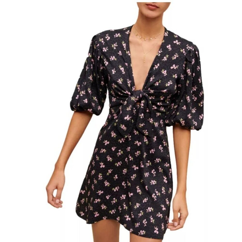 New Maje $345 Ruisso Floral Print Mini Dress Sz 40 Large